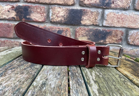 Oak Buffalo Plain Leather Belt. Choice of Widths & Buckles.
