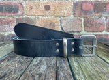 Black Buffalo Distressed Worn Look Leather Belt. Choice of Widths & Buckles.
