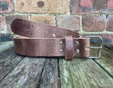 Light Brown Buffalo Distressed Worn Look Leather Belt. Choice of Widths & Buckles.