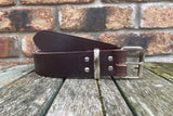 Brown Buffalo Plain Leather Belt. Choice of Widths & Buckles.