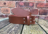 Chestnut Brown Leather Belt. Choice of Widths & Buckles.