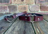 Heart Ring Leather Choker 10mm or 20mm wide