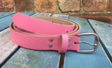 Leather Belt with 'Square D' Buckle 1" Wide. Available in a choice of colours.