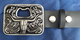Buffalo Skull Bottle Opener - Metal Belt Buckle