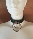 Leather Double O-Ring Choker, with or without spikes.