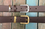 Leather Belt with 'West End' Buckle 1 1/8" Wide. Available in a choice of colours.