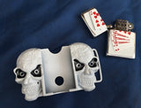 White Skulls with Lighter - Metal Belt Buckle