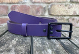 Plain leather 19mm or 25mm wide belt with matt black zinc buckle. Choice of 13 colours 121Z BK