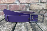 Plain leather 19mm or 25mm wide belt with chrome plated zinc buckle. Choice of 13 colours 121Z