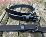 Plain leather 19mm wide belt with antique copper look steel buckle. Choice of 13 colours 1407