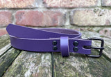 Plain leather 19mm wide belt with antique copper look steel buckle. Choice of 13 colours 1407
