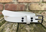 Plain leather 19mm wide belt with antique copper look steel buckle. Choice of 13 colours 1407
