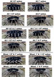 Double spiked leather choker 1/2"- 2" spikes approx 25mm wide. Choice of 13 colours