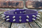 Double spiked leather choker 1/2"- 2" spikes approx 25mm wide. Choice of 13 colours