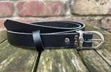 Plain leather 19mm wide belt with nickle plated steel buckle. Choice of 13 colours 685H
