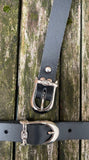 Plain leather 19mm wide belt with nickle plated steel buckle. Choice of 13 colours 685H