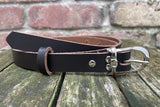 Plain leather 19mm wide belt with nickle plated steel buckle. Choice of 13 colours 685H