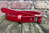 Plain leather 19mm wide belt with nickle plated steel buckle. Choice of 13 colours 685H