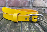 Plain leather 19mm wide belt with nickle plated steel buckle. Choice of 13 colours 685H