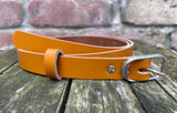 Plain leather 19mm wide belt with nickle plated steel buckle. Choice of 13 colours 692