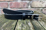 Plain leather 19mm wide belt with nickle plated steel buckle. Choice of 13 colours 692