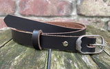 Plain leather 19mm wide belt with nickle plated steel buckle. Choice of 13 colours 692