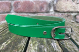 Plain leather 19mm wide belt with nickle plated steel buckle. Choice of 13 colours 692