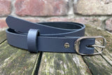 Plain leather 19mm wide belt with nickle plated steel buckle. Choice of 13 colours 692