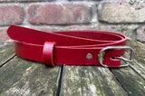 Plain leather 19mm wide belt with nickle plated steel buckle. Choice of 13 colours 692