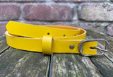Plain leather 19mm wide belt with nickle plated steel buckle. Choice of 13 colours 692