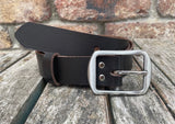 Plain leather 35mm wide belt with stainless steel buckle. Choice of 13 colour 9901BSS