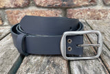 Plain leather 35mm wide belt with stainless steel buckle. Choice of 13 colour 9901BSS