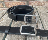 Plain leather belt with stainless steel buckle. 35mm wide choice of colour 9901BSS