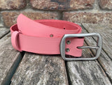 Plain leather belt with stainless steel buckle. 35mm wide choice of colour 9901BSS