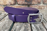 Plain leather 35mm wide belt with stainless steel buckle. Choice of 13 colour 9901BSS