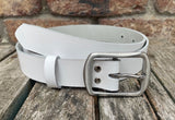 Plain leather belt with stainless steel buckle. 35mm wide choice of colour 9901BSS