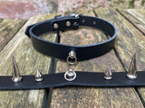 Add your own pendant leather choker approx 19mm wide. Choice of 13 colours and spikes.
