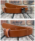 Buffalo leather 30mm wide belt with or without removable zinc antique silver buckle. Choice of 9 colours