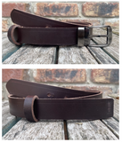 Buffalo leather 30mm wide belt with or without removable zinc antique silver buckle. Choice of 9 colours