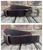 Buffalo leather 30mm wide belt with or without removable zinc antique silver buckle. Choice of 9 colours
