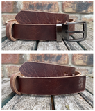 Buffalo leather 30mm wide belt with or without removable zinc antique silver buckle. Choice of 9 colours
