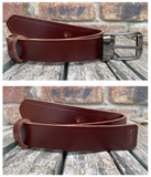 Buffalo leather 30mm wide belt with or without removable zinc antique silver buckle. Choice of 9 colours