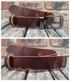 Buffalo leather 30mm wide belt with or without removable zinc antique silver buckle. Choice of 9 colours