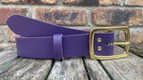 Plain leather belt with solid brass buckle. 38mm wide choice of colour B028
