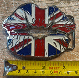 Union Jack lips metal belt buckle BK06