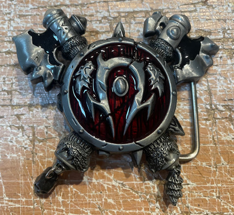 Viking axe metal belt buckle BK07