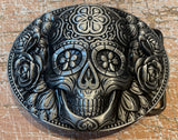 Sugar Skull metal belt buckle BK08