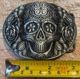 Sugar Skull metal belt buckle BK08