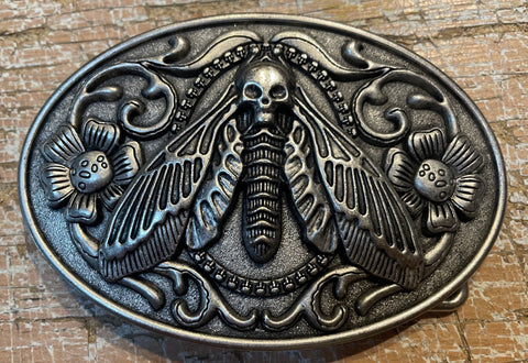 Death Skull Moth metal belt buckle BK09