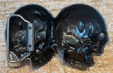 Double skull metal belt buckle BK11